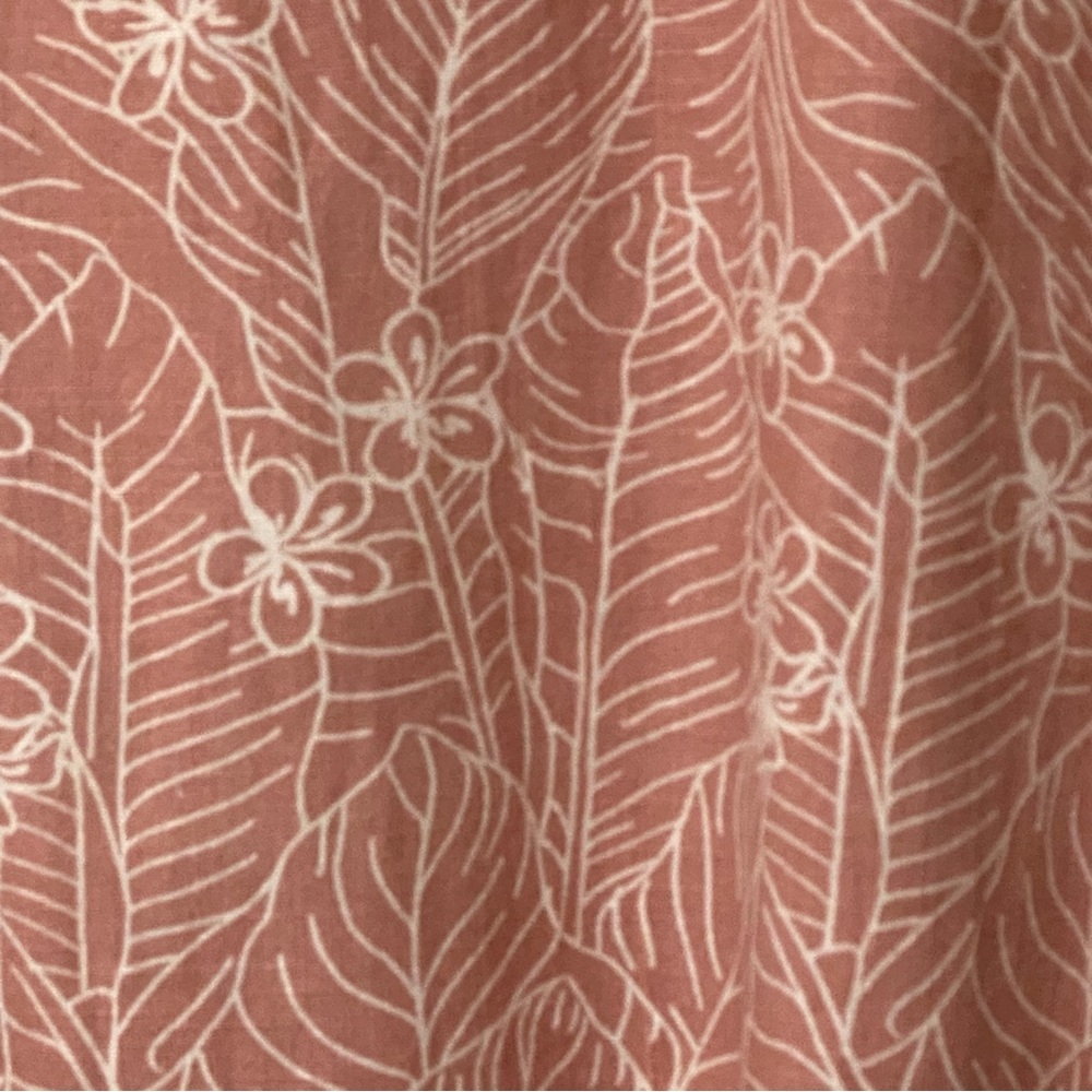Orvis Tropical Print Tank Dress M Muted Red Linen Blend Sleeveless V-Neck Resort - Picture 8 of 8